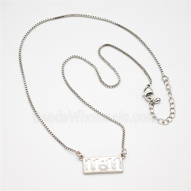 Copper Necklace Double Eleven Number 11 Platinum Plated