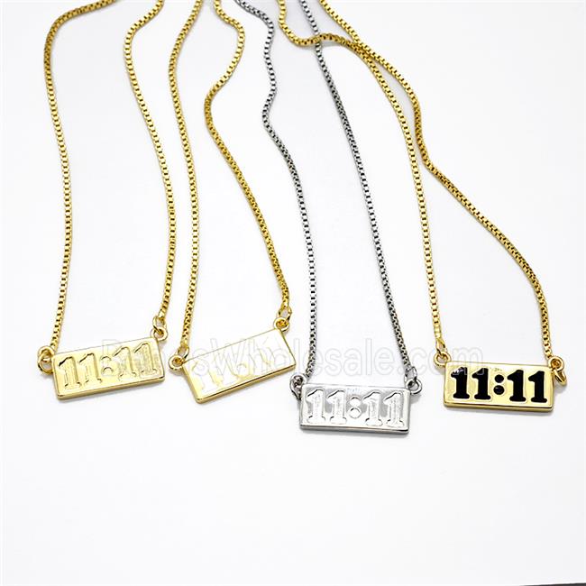 Copper Necklace Double Eleven Number 11 Gold Plated Mixed