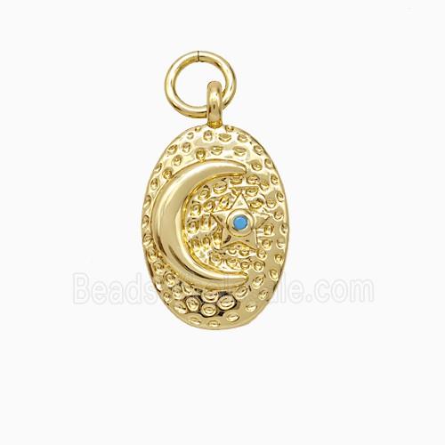 Copper Moom Star Pendant Hammered Gold Plated
