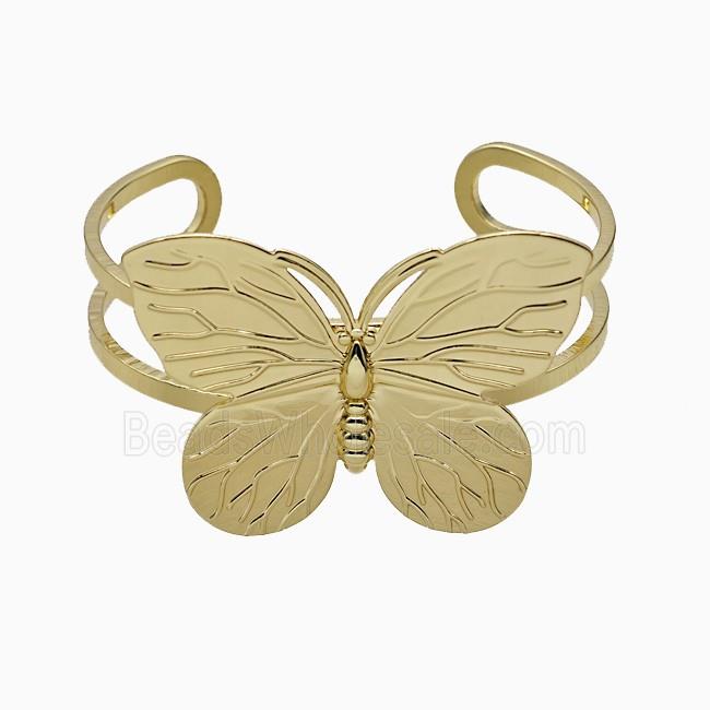 Copper Butterfly Bangle Gold Plated