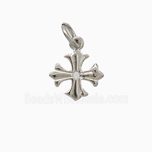 Copper Cross Pendant Platinum Plated