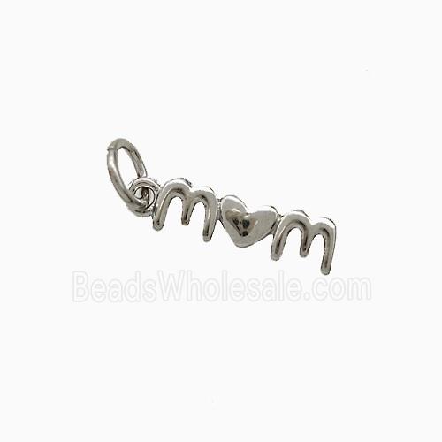 Copper Mom Pendant Heart Platinum Plated