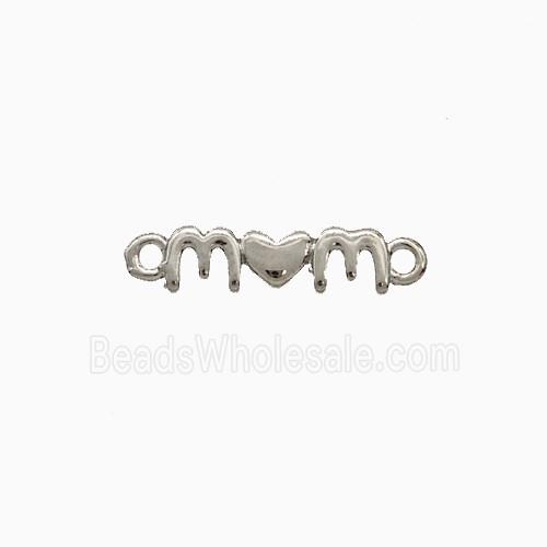 Copper Mom Connector Heart Platinum Plated
