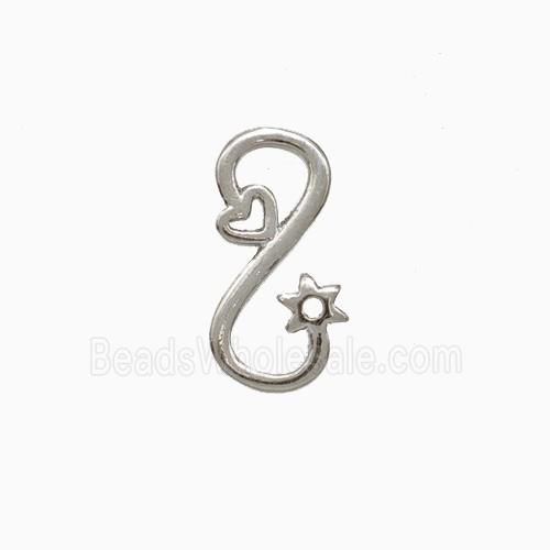 Copper Infinity Connector Heart Flower Platinum Plated