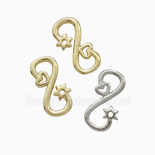 Copper Infinity Connector Heart Flower Mixed