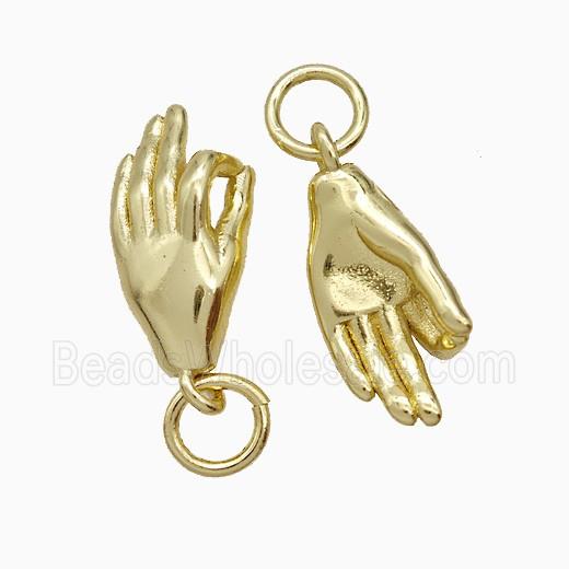 Copper Hand Pendant Gold Plated
