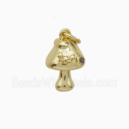 Copper Mushroom Pendant Gold Plated