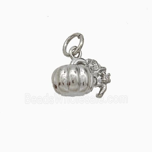 Copper Pumpkin Pendant Platinum Plated