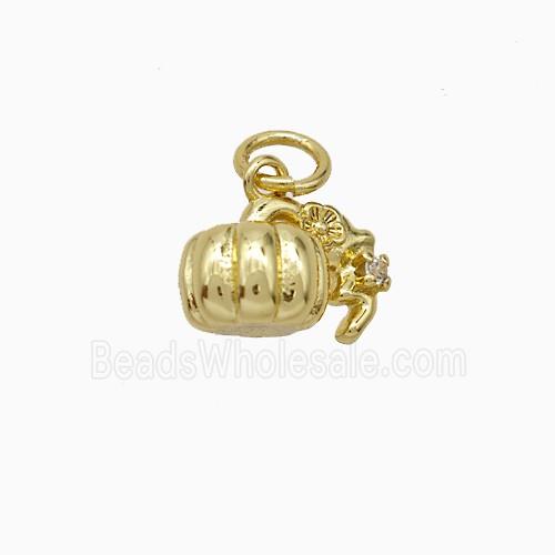 Copper Pumpkin Pendant Gold Plated
