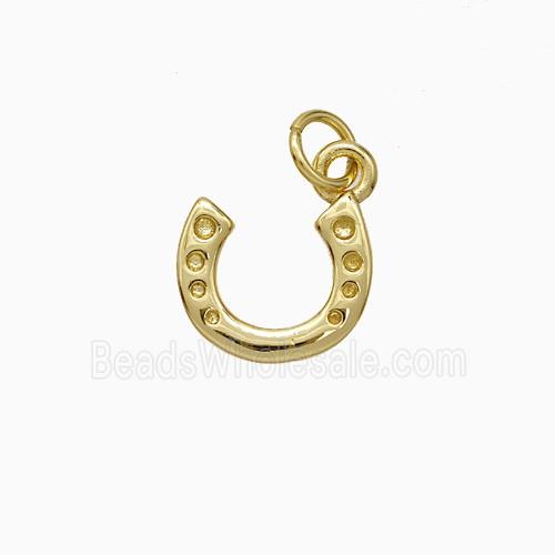 Copper Horseshoe Pendant Pave Zirconia Gold Plated
