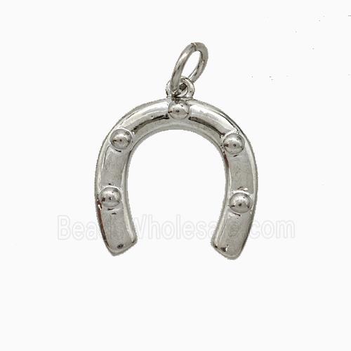 Copper Horseshoe Pendant Platinum Plated
