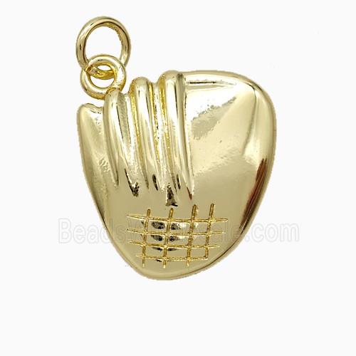 Baseball Gloves Charms Copper Pendant Sports Gold Plated