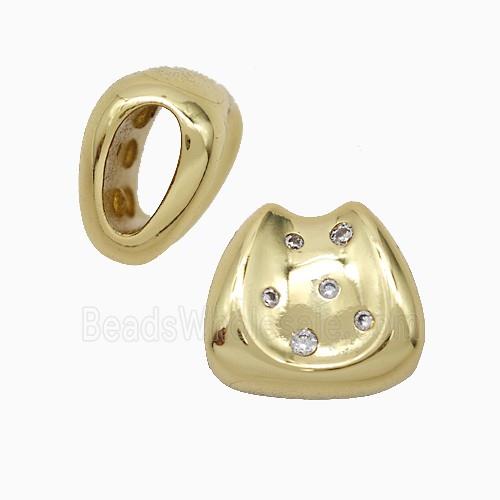 Copper Saddle Pendant Pave Zirconia Gold Plated