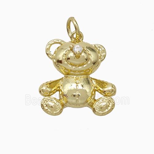 Copper Bear Pendant Gold Plated