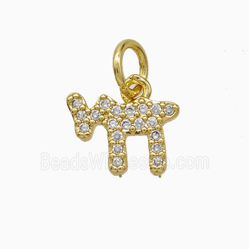 Copper Lamb Charms Pendant Pave Zirconia Sheep Gold Plated