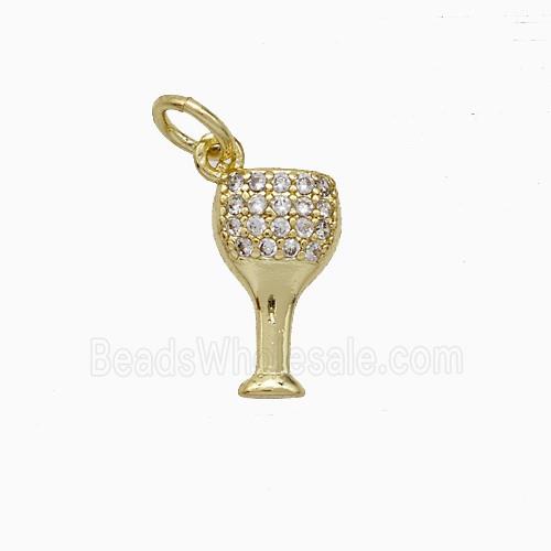 Copper Winecup Pendant Pave Zirconia Gold Plated