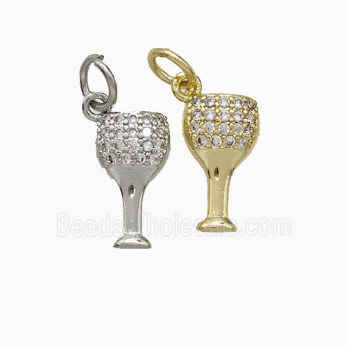 Copper Winecup Pendant Pave Zirconia Mixed