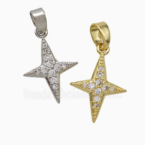 Copper NorthStar Pendant Pave Zirconia Mixed