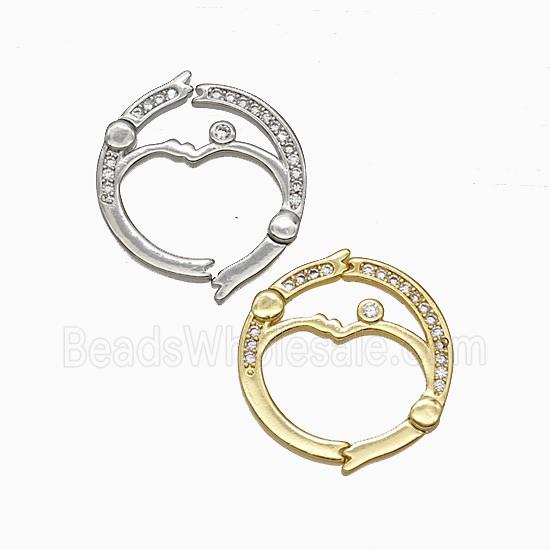 Copper Carabiner Clasp Pave Zirconia Mixed