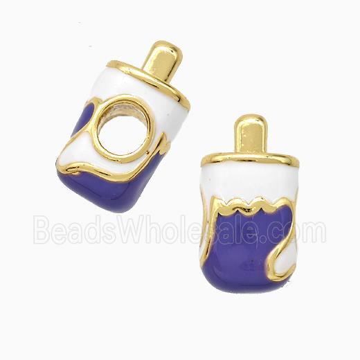 Copper Ice Cream Beads Enamel Large Hole Gold Plated