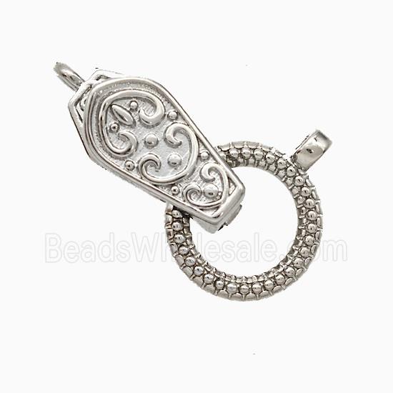 Copper Clasp Pendant Platinum Plated
