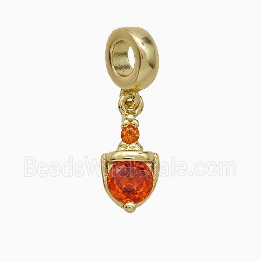 Copper Pendant Pave Zirconia Gold Plated