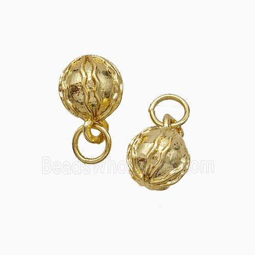 Copper Lotus Pendant Ball Gold Plated