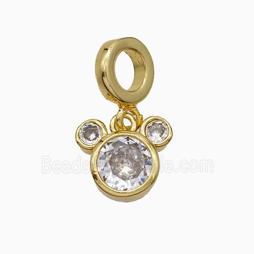 Copper Ratheader Pendant Pave Zirconia Gold Plated