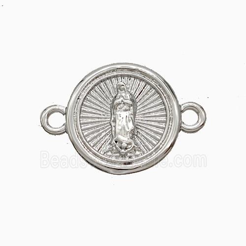 Copper Jesus Charms Connector Platinum Plated