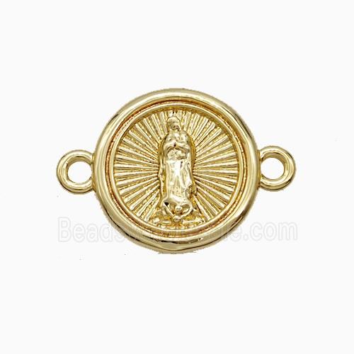 Copper Jesus Charms Connector Gold Plated