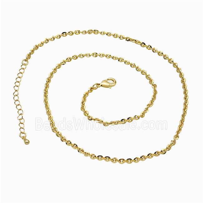 Copper Necklace Chain Rolo Gold Plated