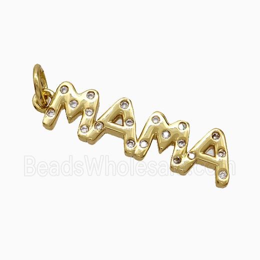 Copper MAMA Pendant Pave Zirconia Gold Plated