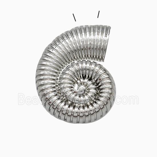 Spiral Shell Charms Copper Pendant Platinum Plated