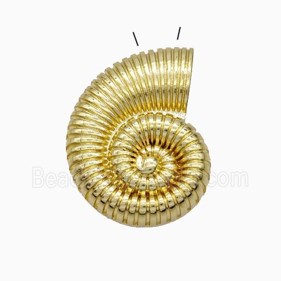 Spiral Shell Charms Copper Pendant Gold Plated