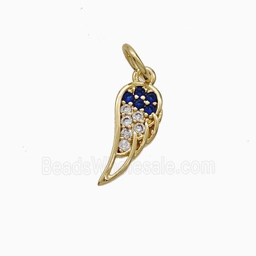 Copper Angel Wings Pave Zirconia Gold Plated