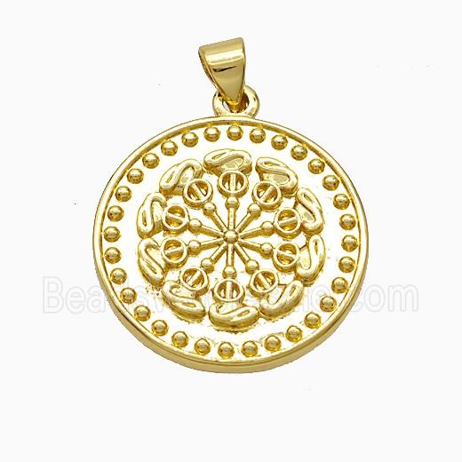 Copper Circle Pendant Gold Plated