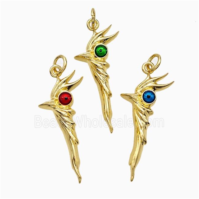 Walking Stick Charms Copper Pendant Painted Evil Eye Gold Plated Mixed