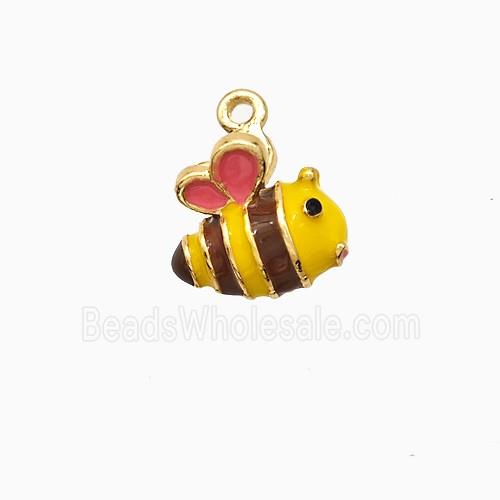 Copper Earring pave zircon, Gold Plated
