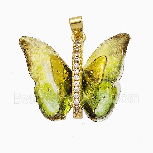 Acrylic Butterfly Pendant Copper Gold Plated