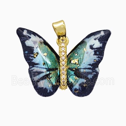 Acrylic Butterfly Pendant Copper Gold Plated