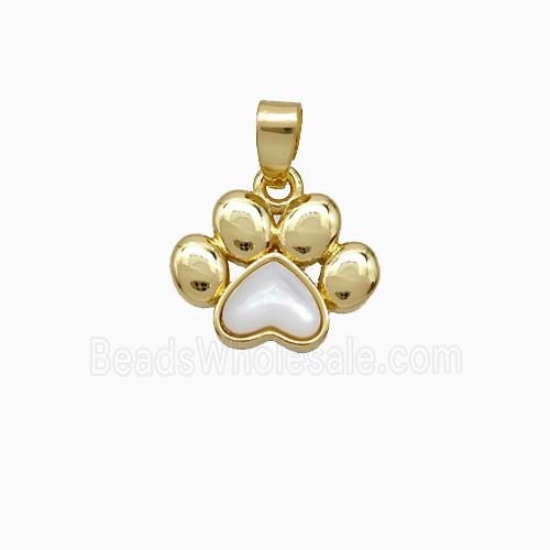 Copper Paws Pendant Pave Shell Gold Plated