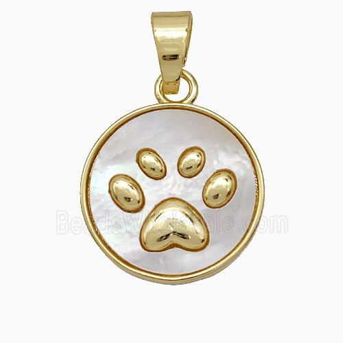 Copper Paws Pendant Pave Shell Gold Plated