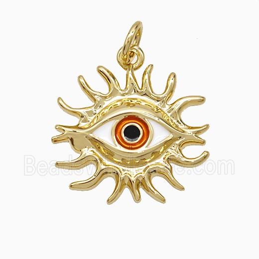 Copper Evil Eye Pendant Enamel Gold Plated