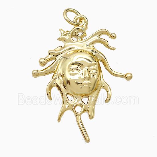 Copper Human-head Pendant Gold Plated
