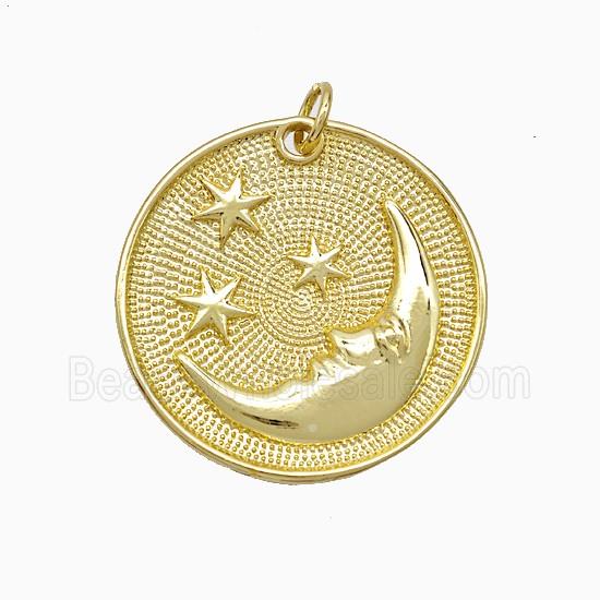 Copper Moon Star Pendant Gold Plated