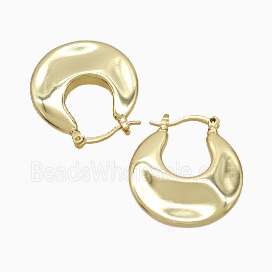 Copper Leaveback Earrings Gold Plated