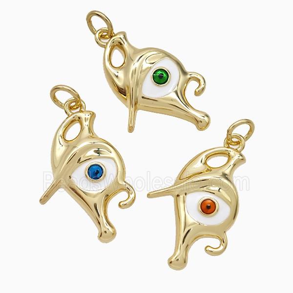 Copper Evil Eye Pendant Enamel Gold Plated Mixed