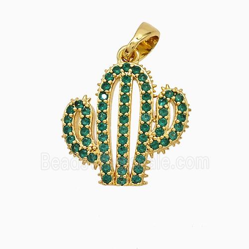 Copper Pendant Pave Zircon, Gold Plated