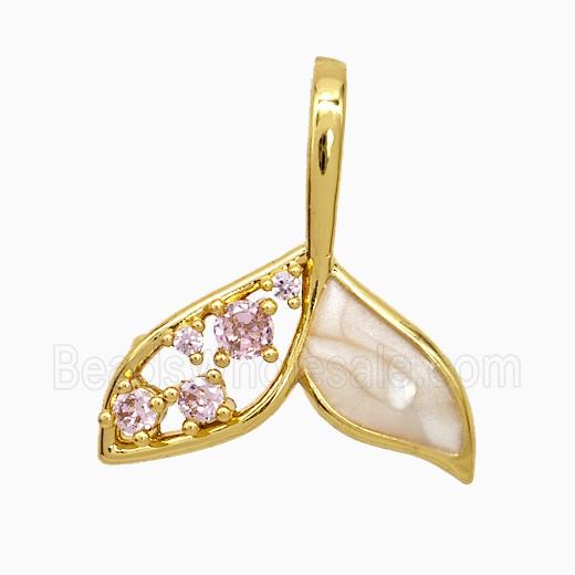 Copper Pendant Pave Zircon, Gold Plated