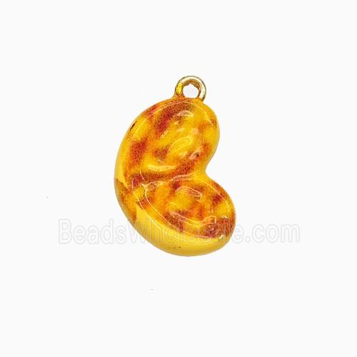 Eggtart Charms Copper Heart Pendant Yellow Enamel Gold Plated